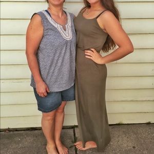 Olive green maxi dress